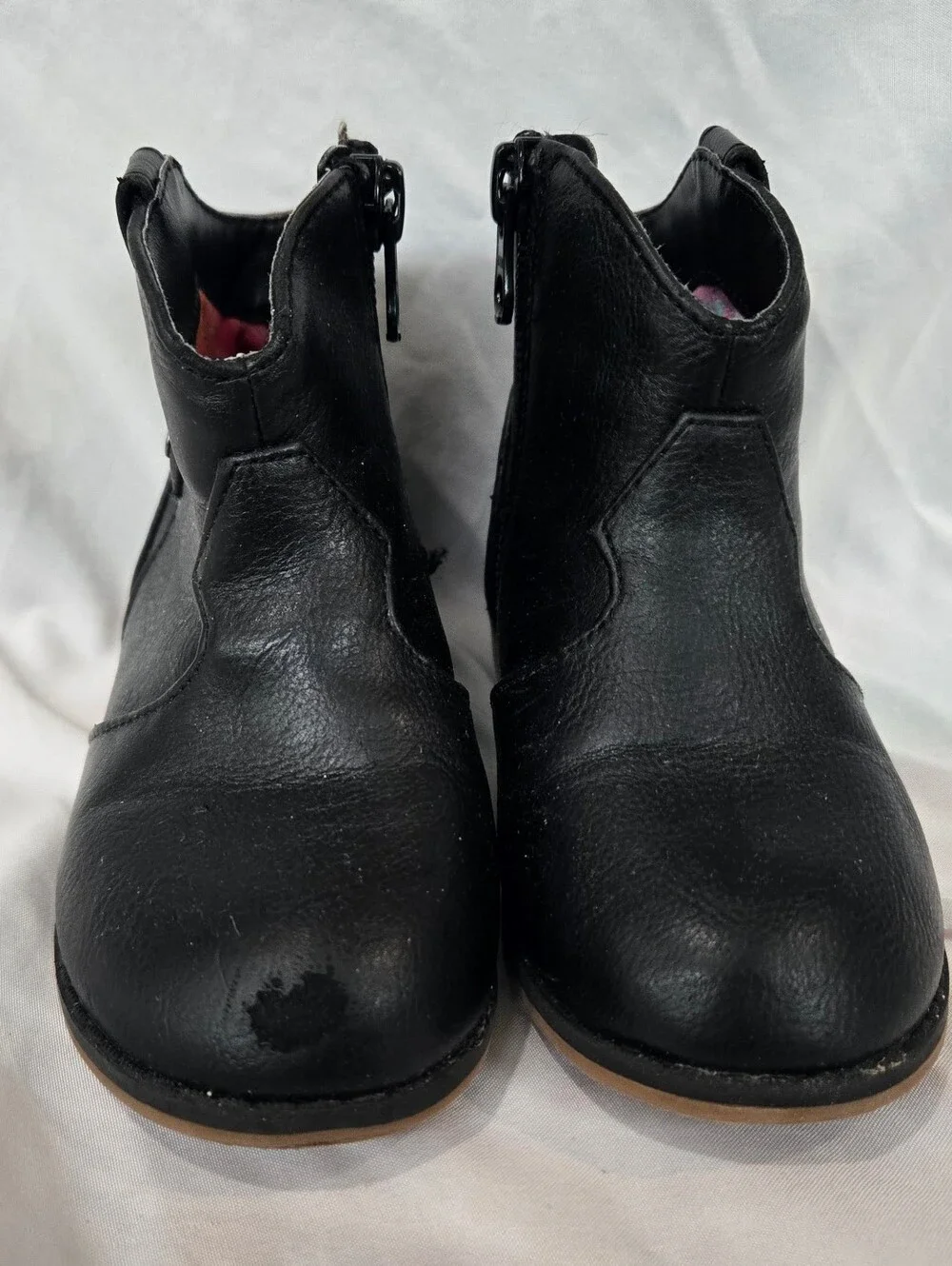 Cat & Jack Black Kids Ankle Boots with Tan Sole Accent